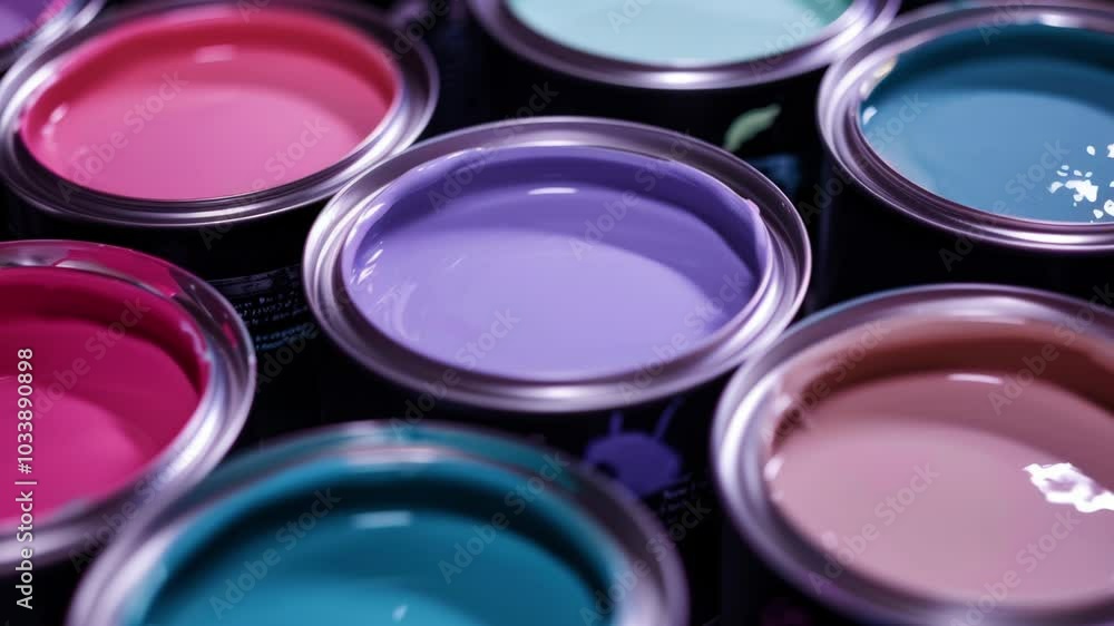 Jars of colorful paints. Jars of colorful paints.