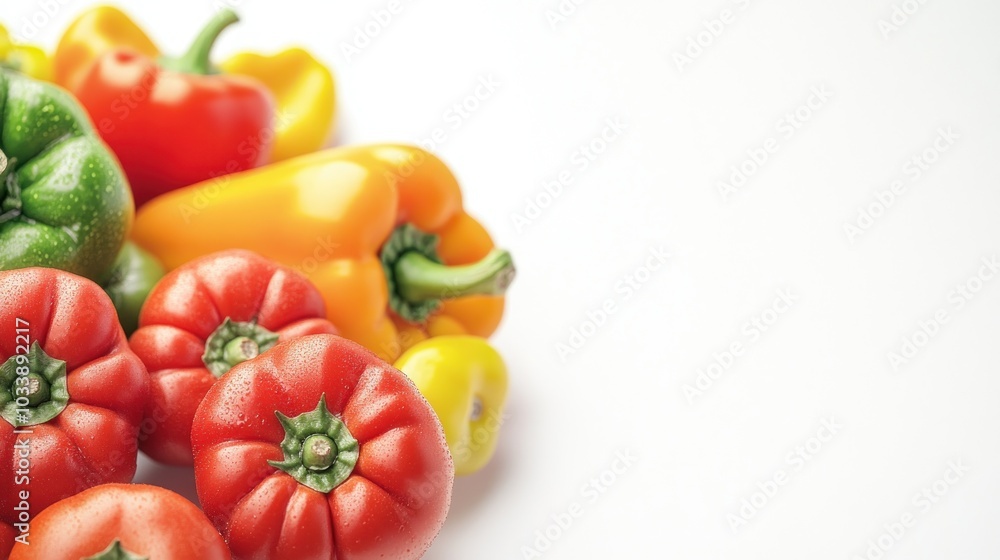 Fresh Peppers on White Background Fresh Peppers on White Background