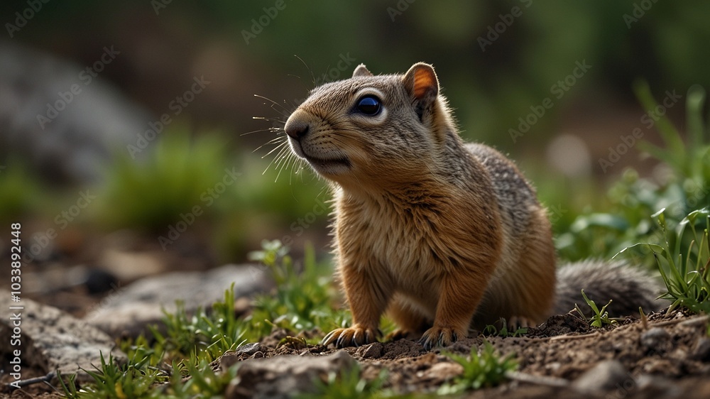 Panoramic View of an Adorable Ground Squirrel Panoramic View of an Adorable Ground Squirrel