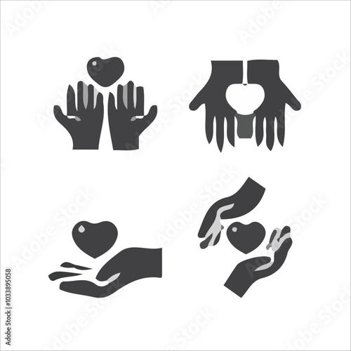 Care vector icon set 