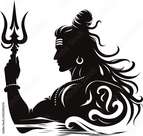 Lord Shiva Vector illustration shilloutee 