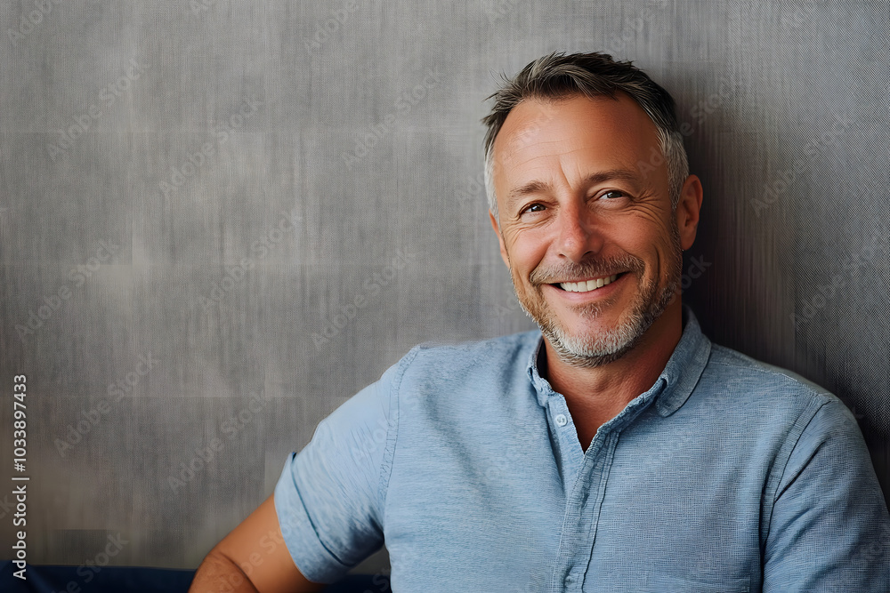 Relaxed attractive smiling middle-aged man Relaxed attractive smiling middle-aged man
