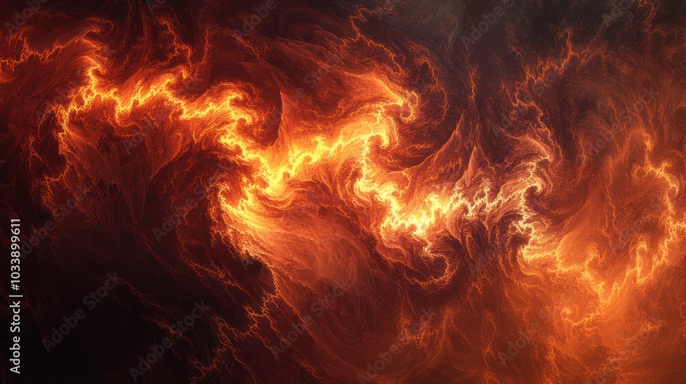 Fototapeta premium view of vibrant orange and yellow flames dancing against a dark background