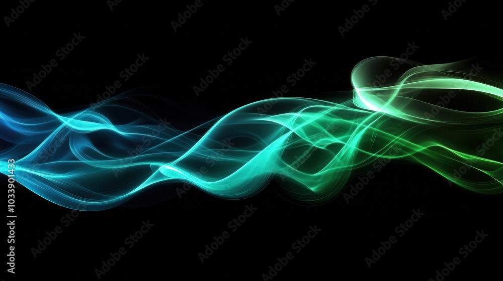 abstract backdrop of swirling green and blue smoke against a black background, soft textures creating an air of mystery, engaging visual for spooky themes abstract backdrop of swirling green and blue smoke against a black background, soft textures creating an air of mystery, engaging visual for spooky themes