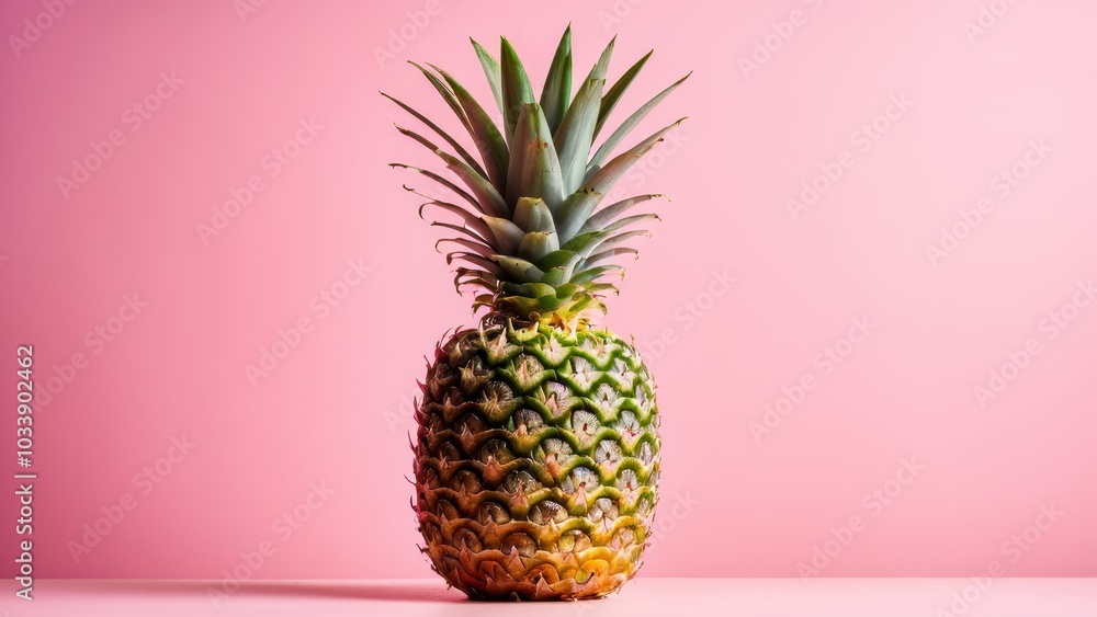 Elegant Pineapple on Pink Background Elegant Pineapple on Pink Background