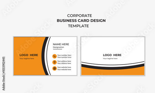 Double sided business card design, Business card design template, Clean and professional ,Vector visiting card, Modern business card template design  for your company.