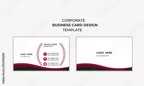 Double sided business card design, Business card design template, Clean and professional ,Vector visiting card, Modern business card template design  for your company.