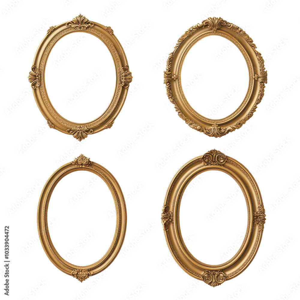 Elegant Set of Delicate Golden Frames with Intricate Filigree Patterns for Stylish Design Projects Elegant Set of Delicate Golden Frames with Intricate Filigree Patterns for Stylish Design Projects