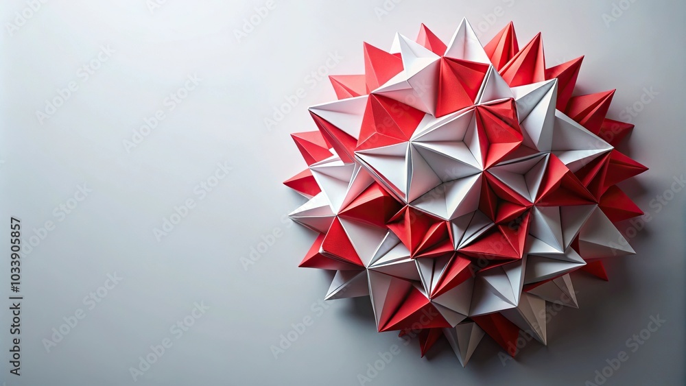 Abstract origami red and white background Abstract origami red and white background