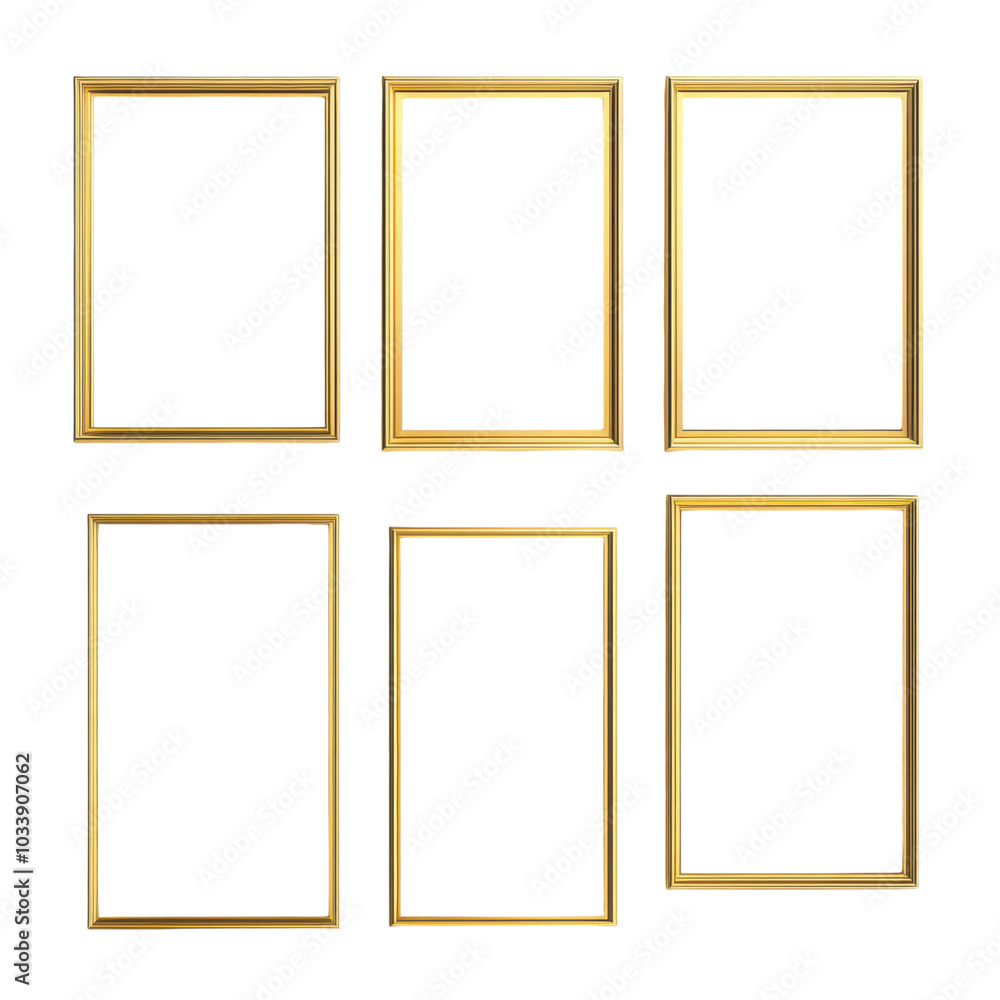 Futuristic Set of Thin Wireframe Golden Frames for Stylish and Modern Design Elements Futuristic Set of Thin Wireframe Golden Frames for Stylish and Modern Design Elements