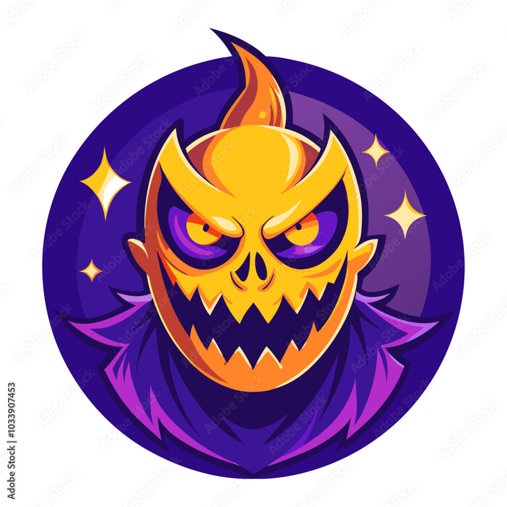 Spooky man face and dark night halloween vector Spooky man face and dark night halloween vector