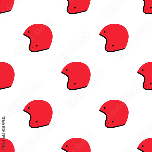 Helmet cartoon seamless pattern, Vector.