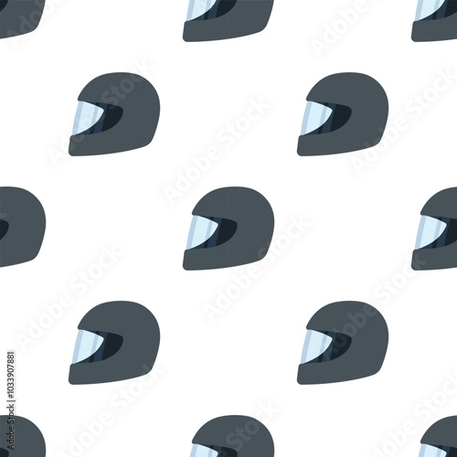 Helmet cartoon seamless pattern, Vector.