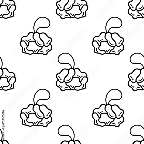 Loofah sponge cartoon doodle seamless pattern, Vector.