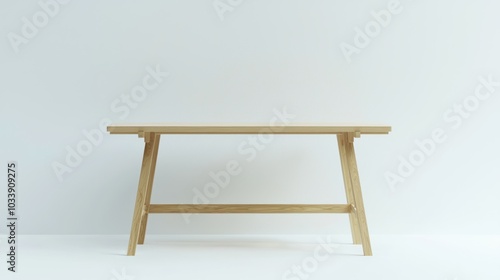 Bar Table Shown in a Front View, Full Length, Isolated on a Blank White Background