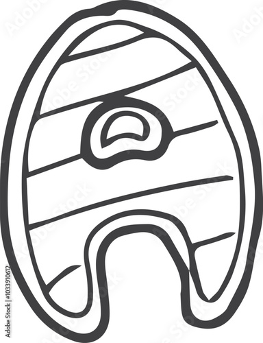 Fish steak doodle. Hand drawn seafood symbol