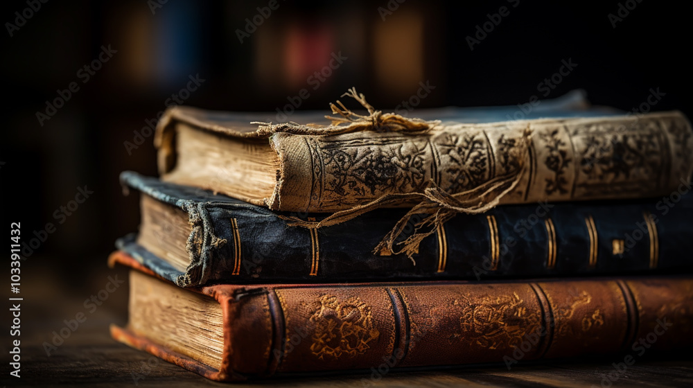 A Stack of old books. A Stack of old books.