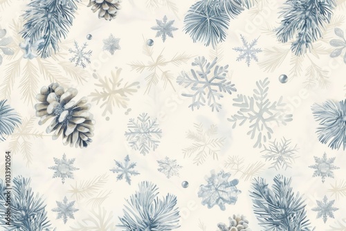 Winter wonderland festive snowflake pattern