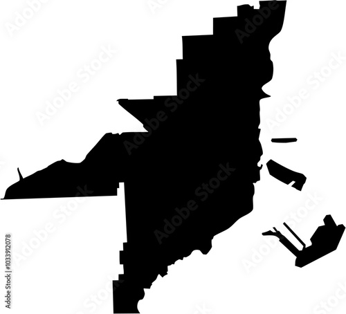 Miami city map USA silhouette. Vector image