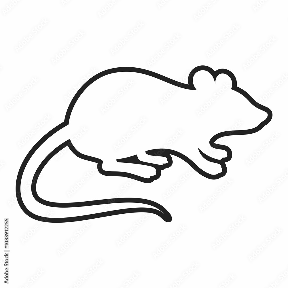 Rat animal outline. Flat image Rat animal outline. Flat image