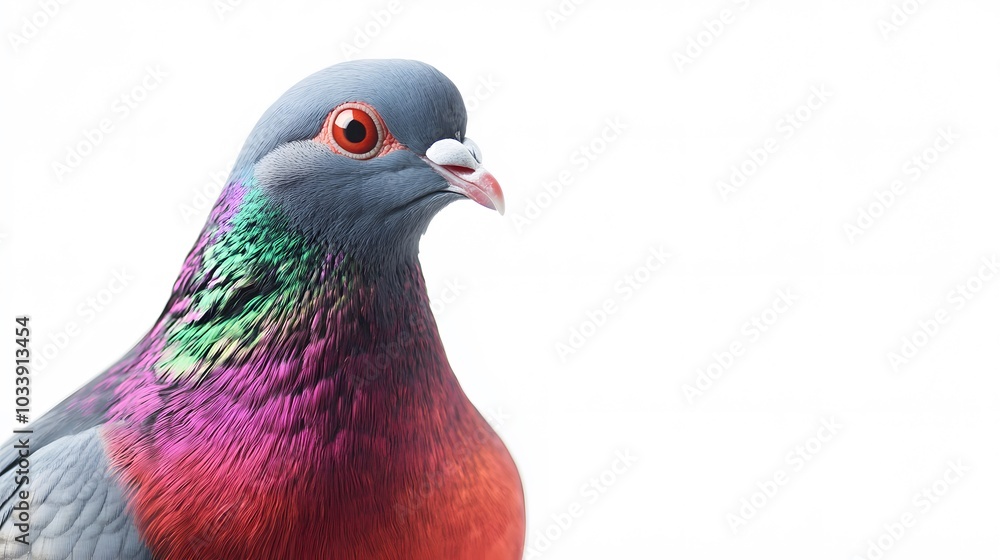 Red sport pigeon isolated on white. Red sport pigeon isolated on white.