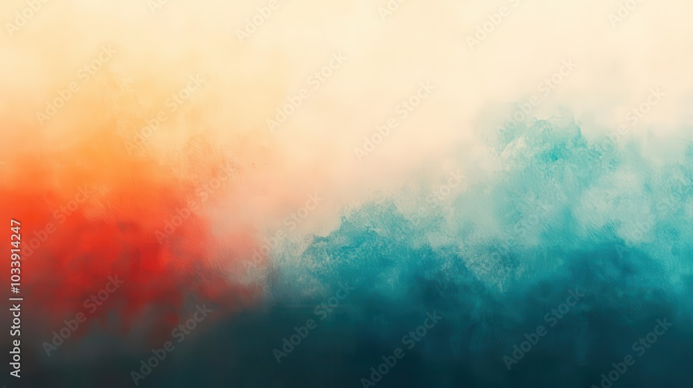 artistic blurred abstract background featuring a grainy color gradient shifting through shades of blue, teal, red, beige, and orange, perfect for posters or banners artistic blurred abstract background featuring a grainy color gradient shifting through shades of blue, teal, red, beige, and orange, perfect for posters or banners
