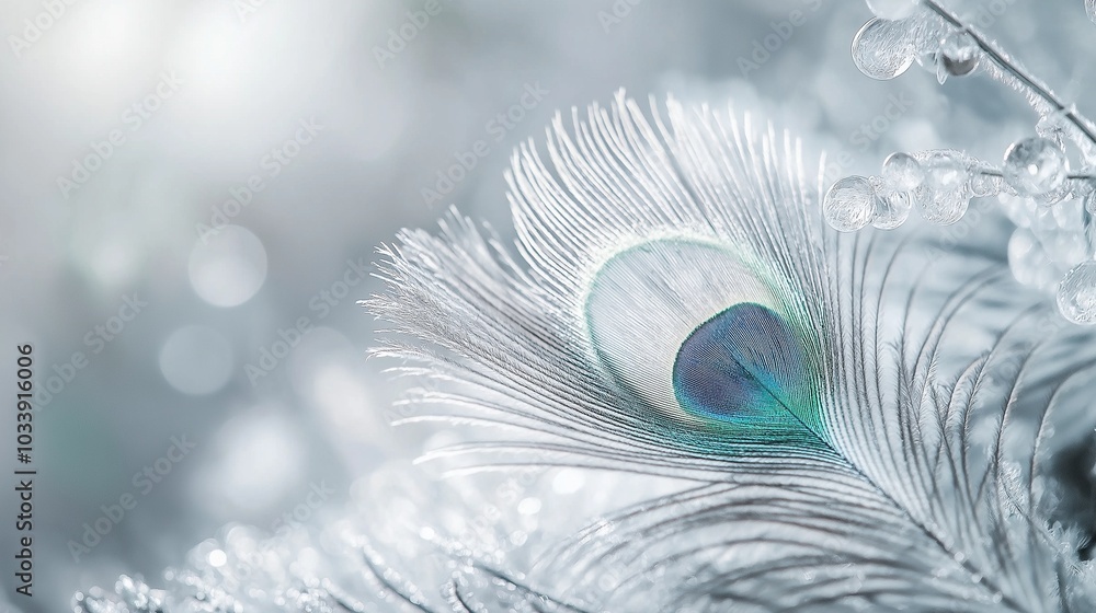 Obraz premium magical background, showcasing the rich colors and intricate details of a peacock feather