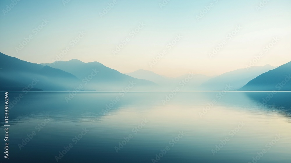 meditative background with soft, blurred edges, conveying the stillness of a mountain lake meditative background with soft, blurred edges, conveying the stillness of a mountain lake