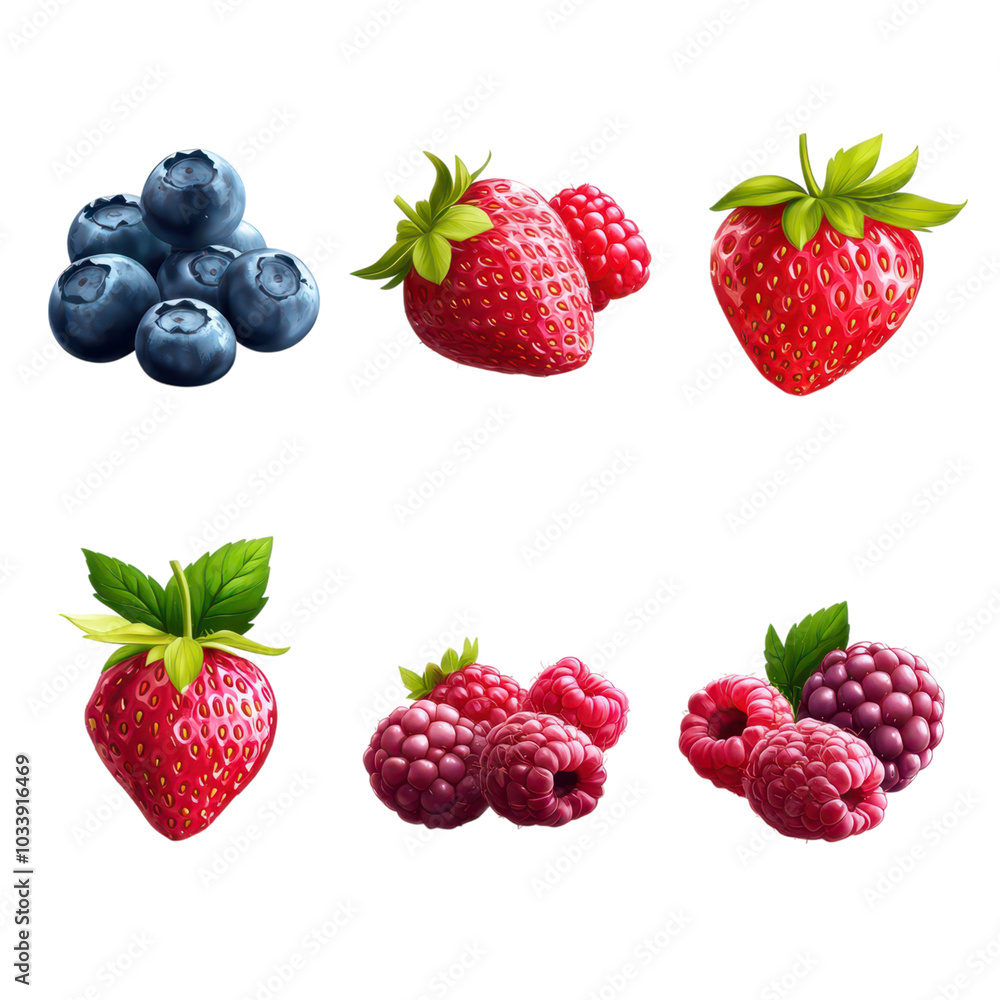 Vibrant Set of Natural Berries: Fresh and Colorful Selection for Culinary and Decorative Inspiration Vibrant Set of Natural Berries: Fresh and Colorful Selection for Culinary and Decorative Inspiration