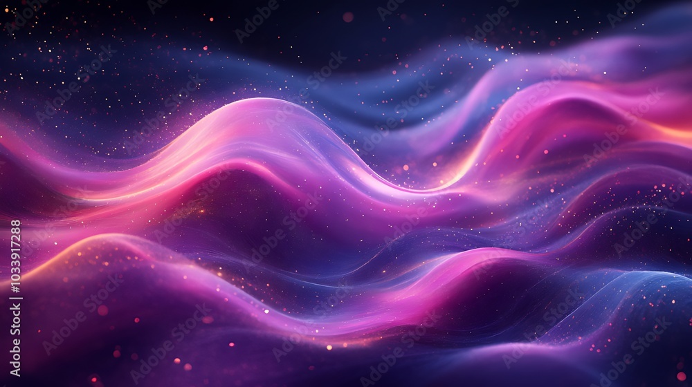 Abstract wavy background with glowing particles and vibrant colors. Abstract wavy background with glowing particles and vibrant colors.