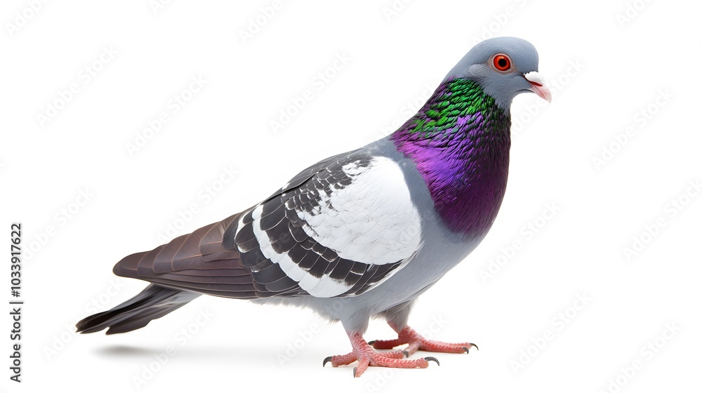 Red sport pigeon isolated on white. Red sport pigeon isolated on white.