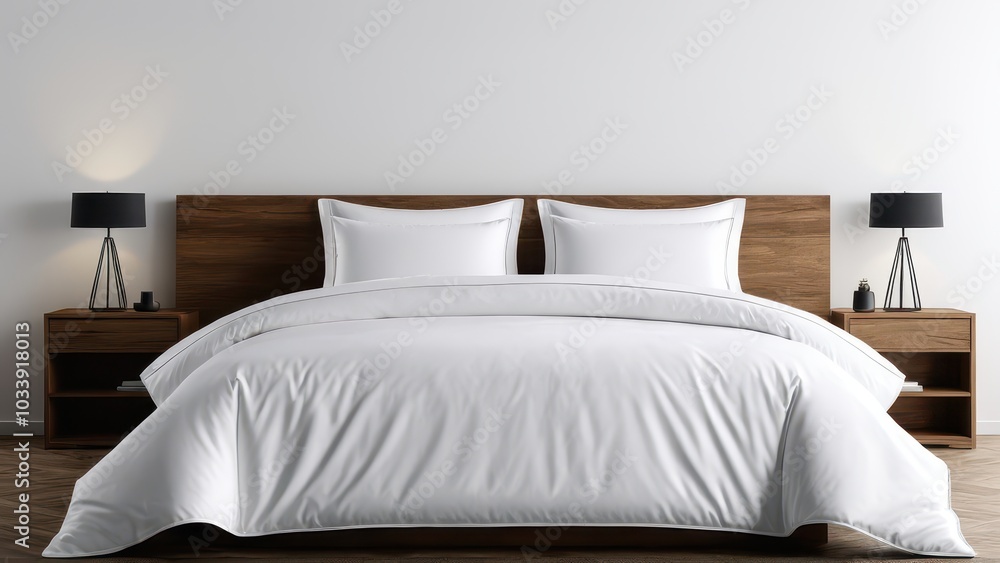 Cozy bedding display mockup with decorative pillows and a bedspread. Captivating visual for showcasing modern bedding collections in home decor settings Cozy bedding display mockup with decorative pillows and a bedspread. Captivating visual for showcasing modern bedding collections in home decor settings