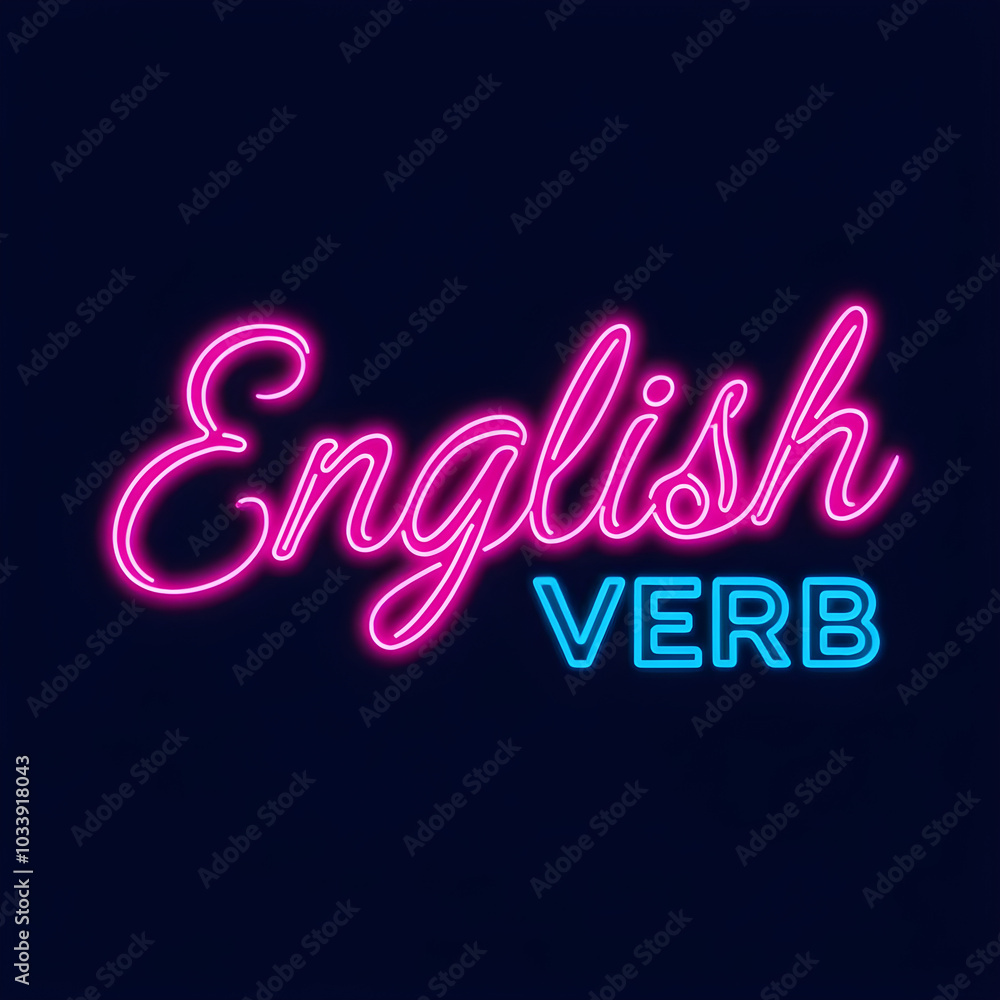 Obraz premium English verb sign, generative ai