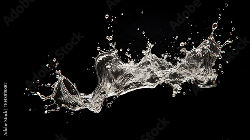 Splashing water on a black background. water splash refreshing black background