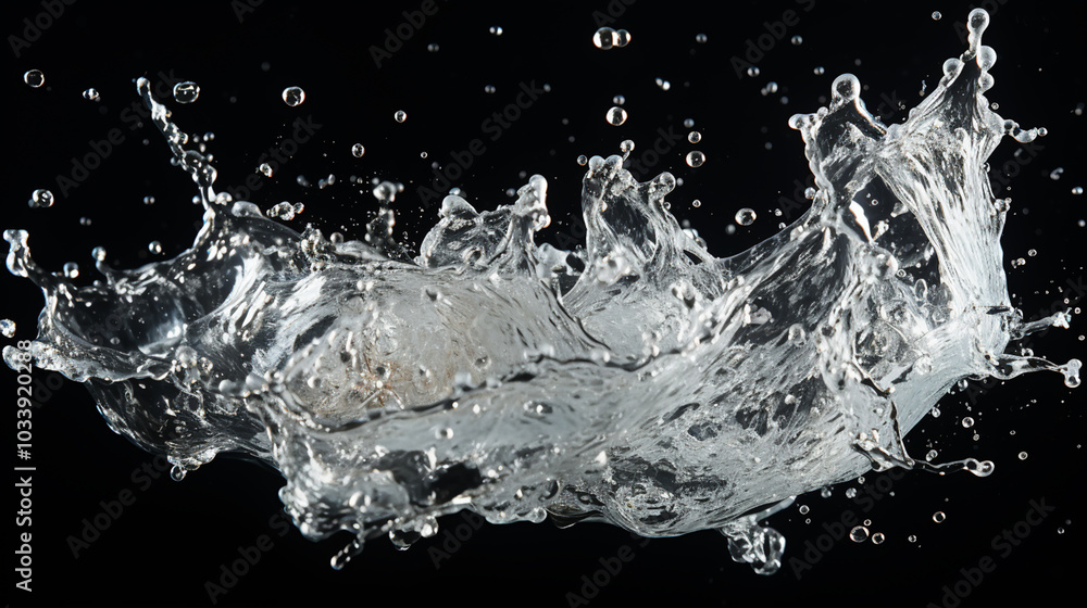 Splashing water on a black background. water splash refreshing black background Splashing water on a black background. water splash refreshing black background
