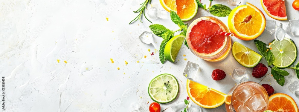 assortment of freshly squeezed fruit juices, selective focus, Generative AI, assortment of freshly squeezed fruit juices, selective focus, Generative AI,