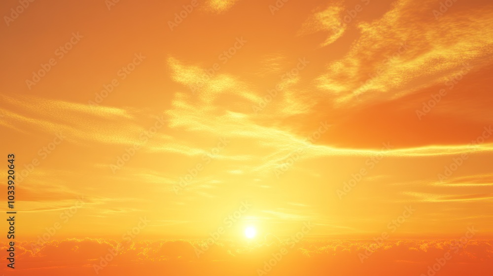Fototapeta premium Golden Sunset with Clouds