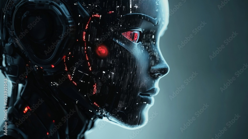 Futuristic AI Robot Close-Up Futuristic AI Robot Close-Up