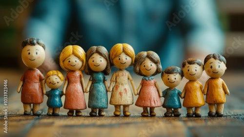 Wooden Family Figurines on Display