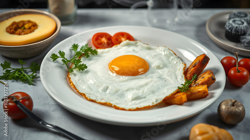 fried eggs with bacon