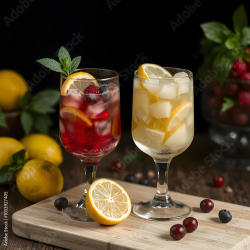 cocktail with lemon and lime