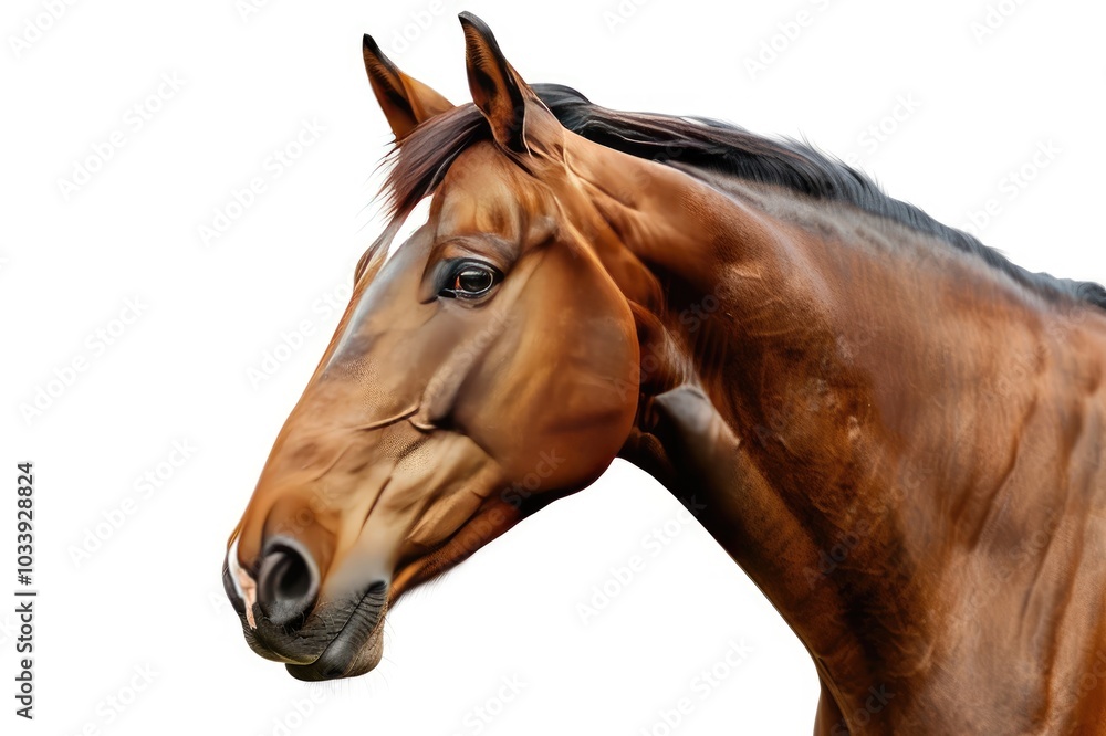 Fototapeta premium Bay sport horse isolated on white background