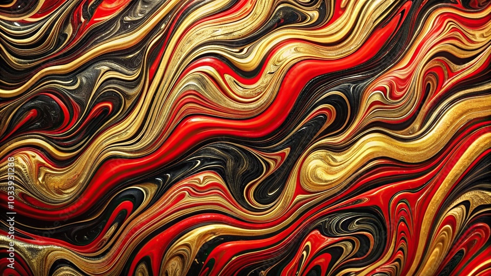 Abstract painting with red black and gold acrylics Abstract painting with red black and gold acrylics