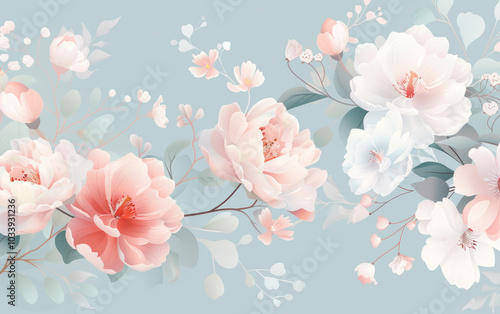  Vintage floral texture art background 