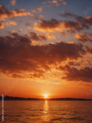 A bright sunset orange backdrop with a textured, painterly effect, capturing the warmth and intensity of a summer evening