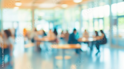 Wallpaper Mural Blurred Image of People in a Cafeteria Torontodigital.ca