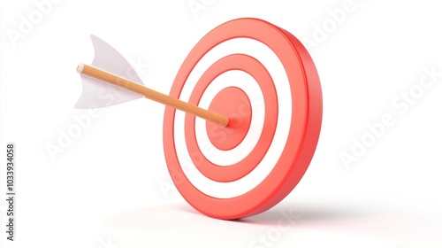 3D Cartoon Arrow Hitting Target