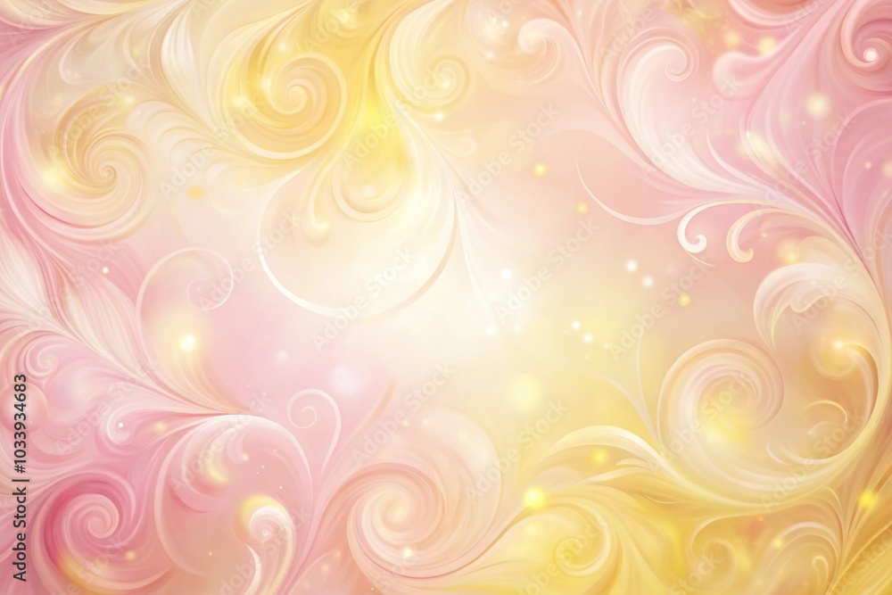 Abstract pastel background with swirls in pink and yellow Abstract pastel background with swirls in pink and yellow