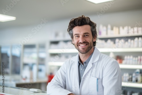 A pharmacist woman medicine smiling adult.