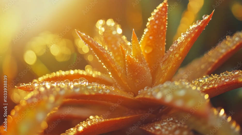 Fototapeta premium Succulent Plant at Sunrise